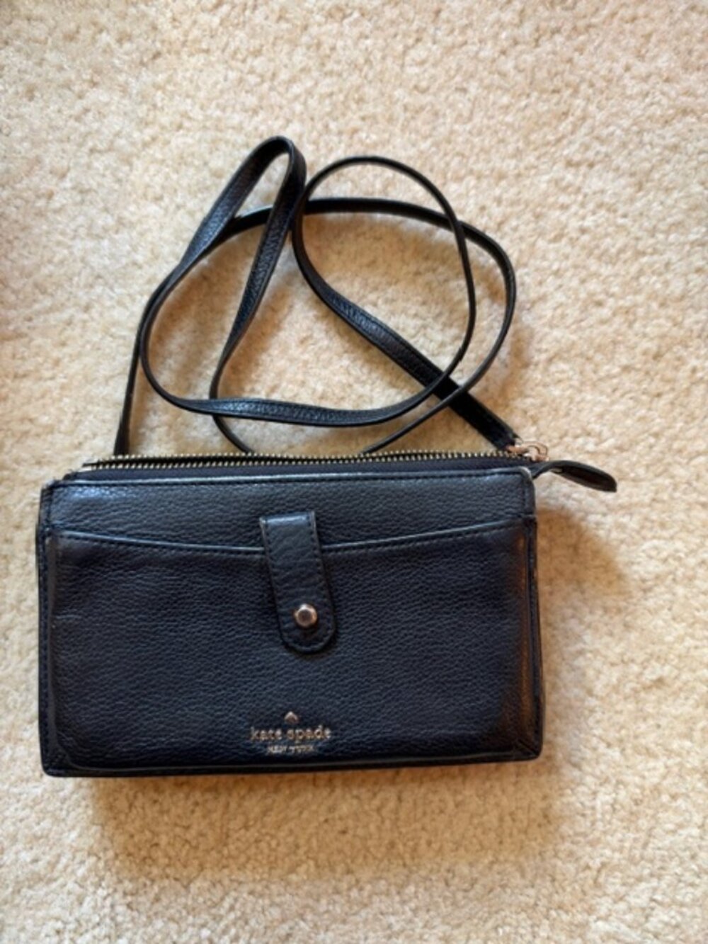 Kate Spade black Leila Small Tab clutch wallet
